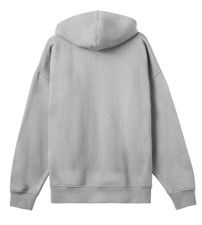 Deer Oversized Hoodie in Grey Melange